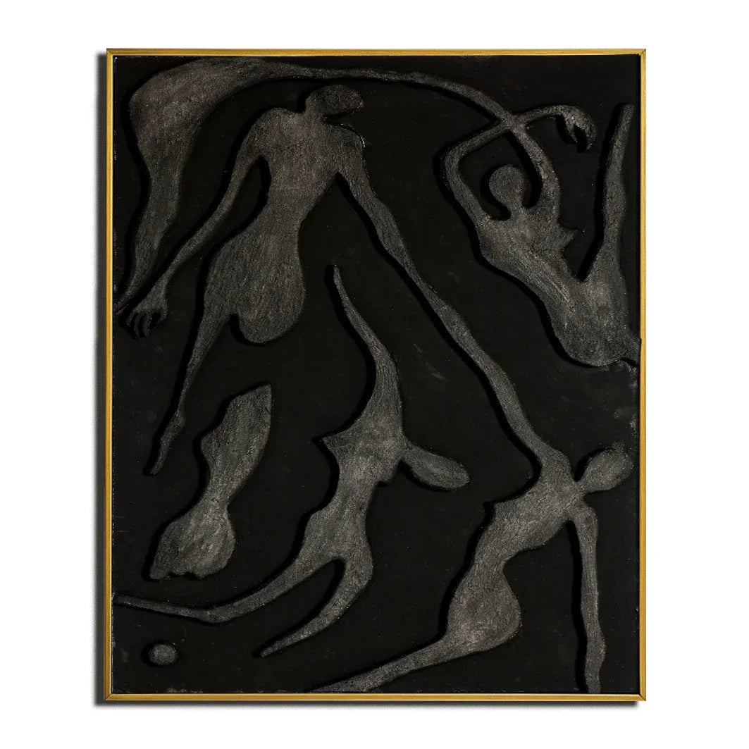 Ethereal Dancers Wall Art-Modern Minimalist Three Dimensional Human Dance Abstract Oil Painting Wall Art