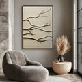 3D Branch Relief-Modern Minimalist 3D Tree Branch Texture Abstract Wabi-Sabi Style Wall Art