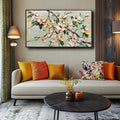 Blooming Serenity Canvas Art-Textured Floral Decoration Oil Painting Wall Art#FL10057