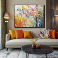Rainbow Bloom Tree- Texture Oil Painting Wall Art#FL10094