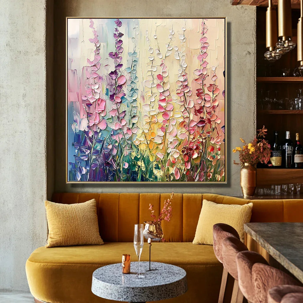 Blooming Symphony - Hand Drawn Abstract Texture Wall Art #FL10031