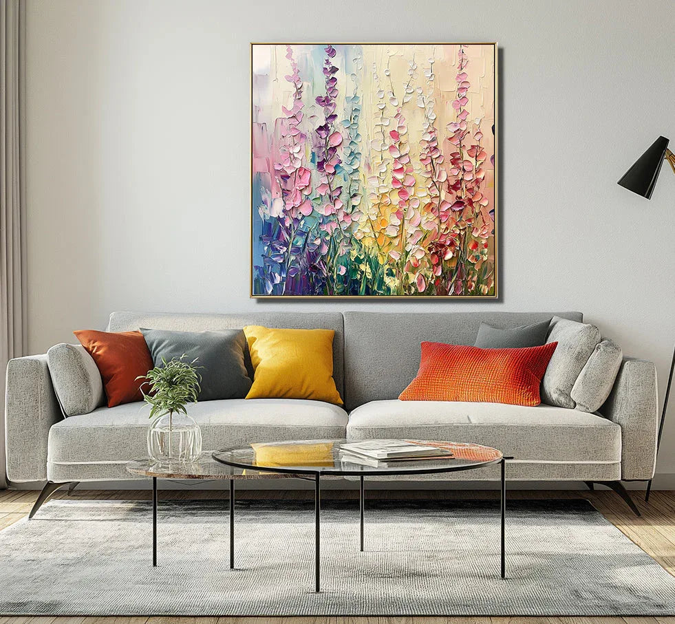 Blooming Symphony - Hand Drawn Abstract Texture Wall Art #FL10031