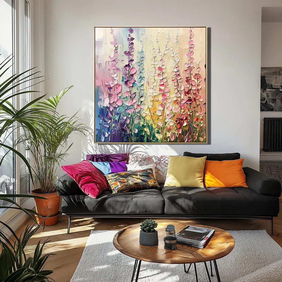 Blooming Symphony - Hand Drawn Abstract Texture Wall Art #FL10031