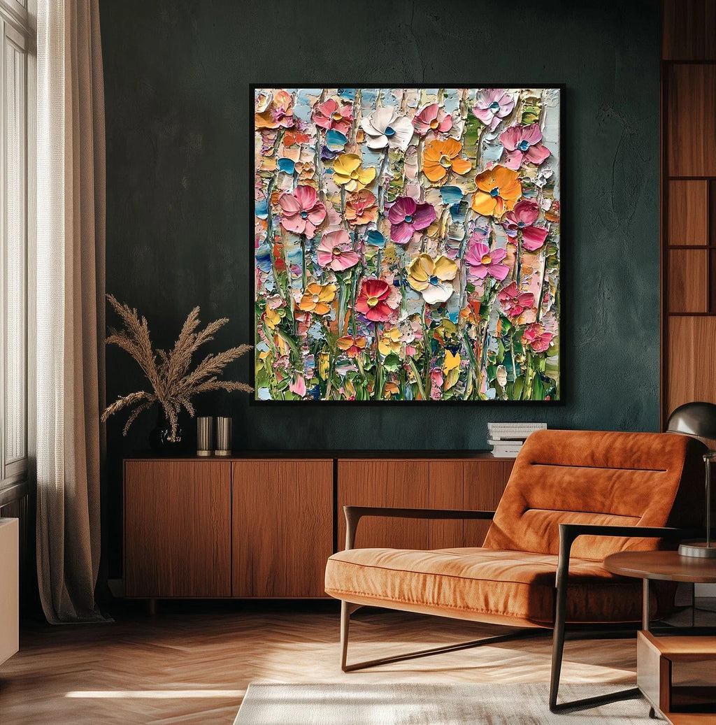 Garden Melody - Vibrant Flower Abstract Wall Art#FL10022