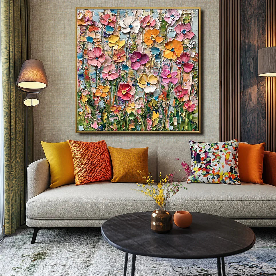 Garden Melody - Vibrant Flower Abstract Wall Art#FL10022