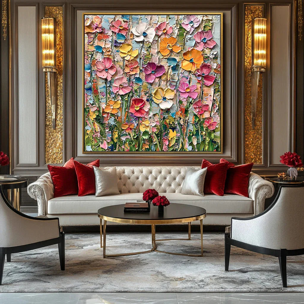 Garden Melody - Vibrant Flower Abstract Wall Art#FL10022