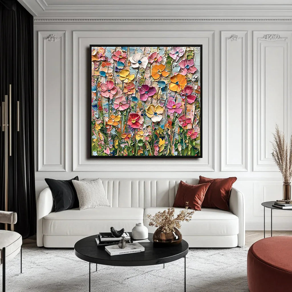 Garden Melody - Vibrant Flower Abstract Wall Art#FL10022