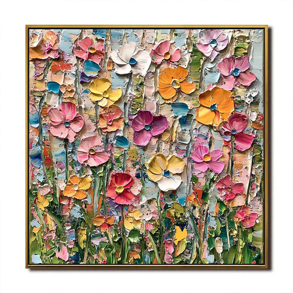 Garden Melody - Vibrant Flower Abstract Wall Art#FL10022