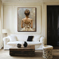 Graceful Elegance-Hand-painted Realistic Dress Female Background Texture Oil Painting Wall Art