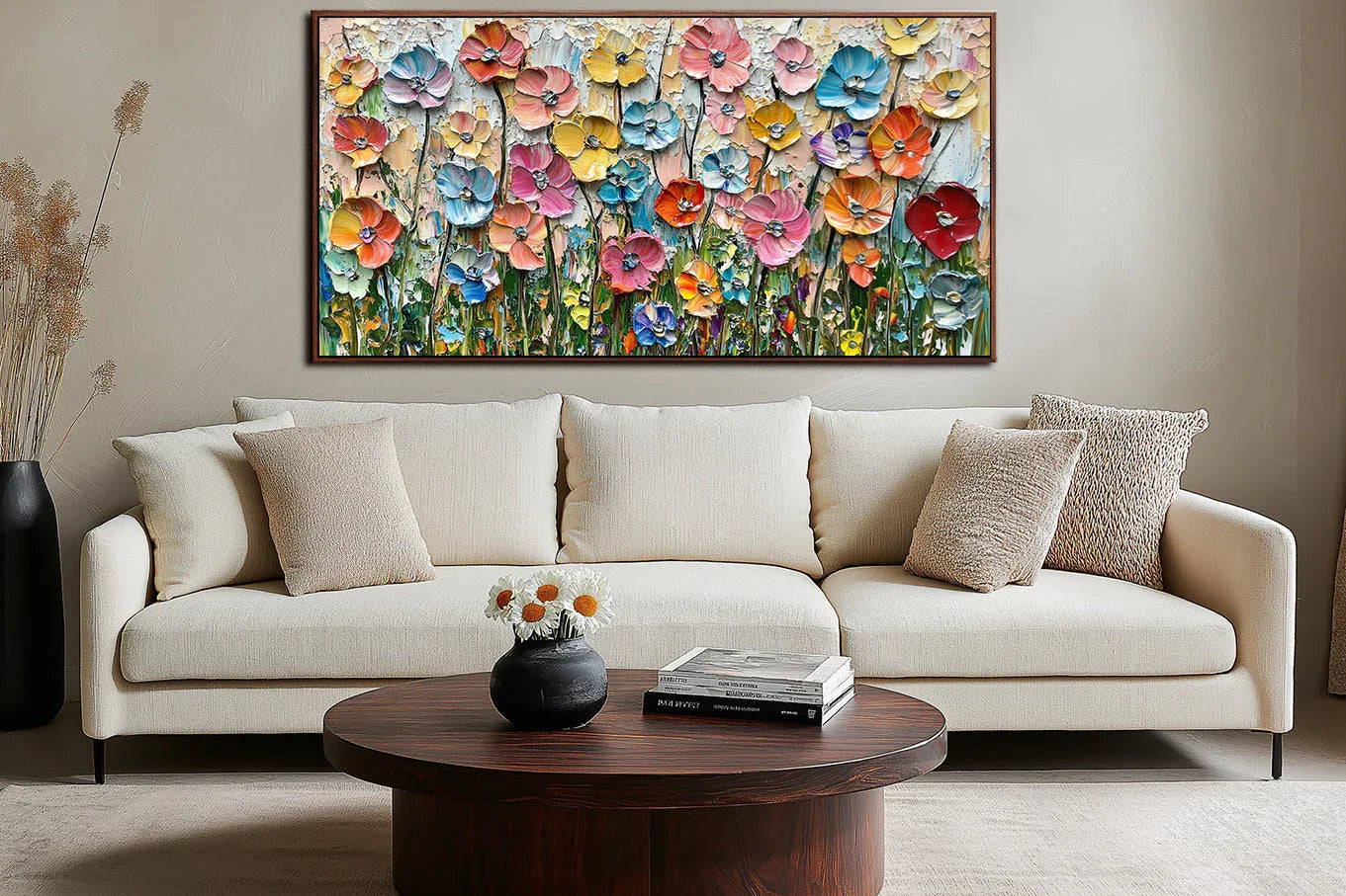 Garden of Color Symphony-Colorful Floral Texture Three-Dimensional Wall Art#FL10032