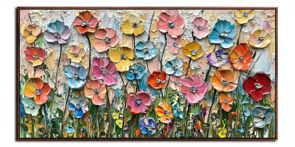 Garden of Color Symphony-Colorful Floral Texture Three-Dimensional Wall Art#FL10032