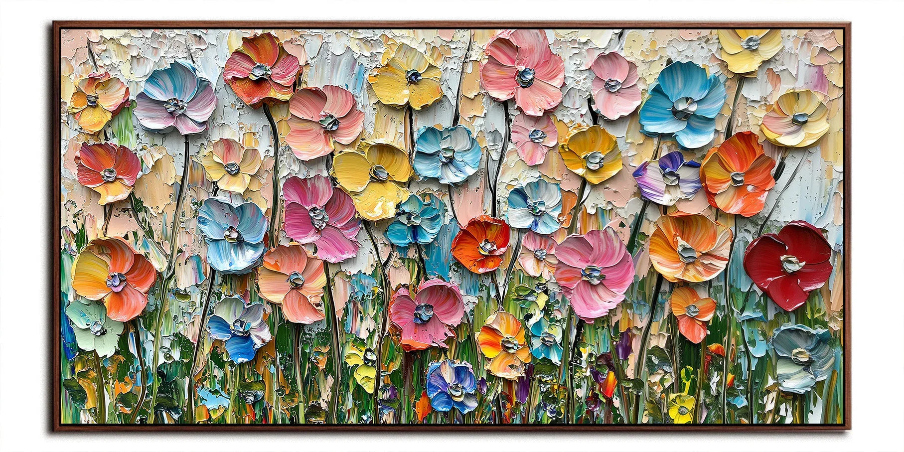Garden of Color Symphony-Colorful Floral Texture Three-Dimensional Wall Art#FL10032
