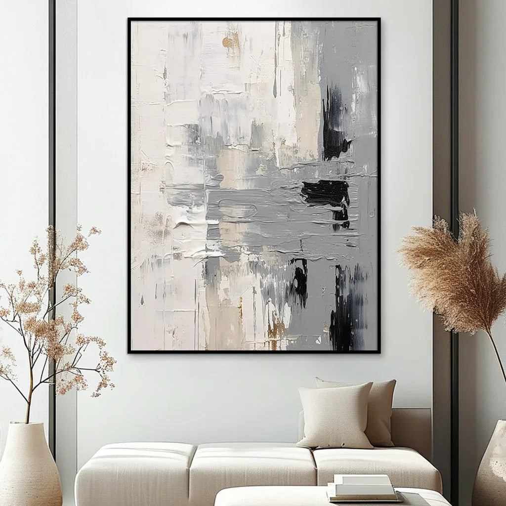 Ethereal Layers-Abstract Texture Oil Painting Wall Art for Modern Living Room or Bedroom Decoration