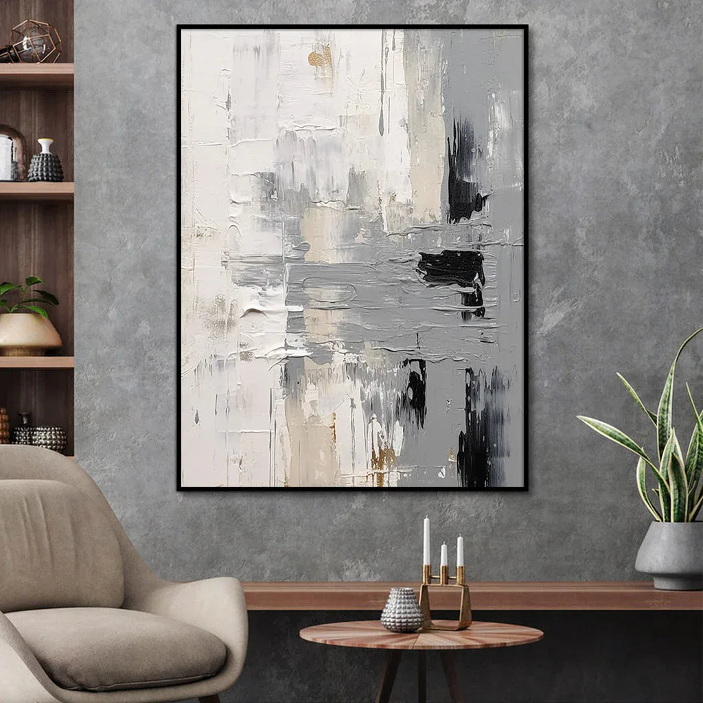 Ethereal Layers-Abstract Texture Oil Painting Wall Art for Modern Living Room or Bedroom Decoration