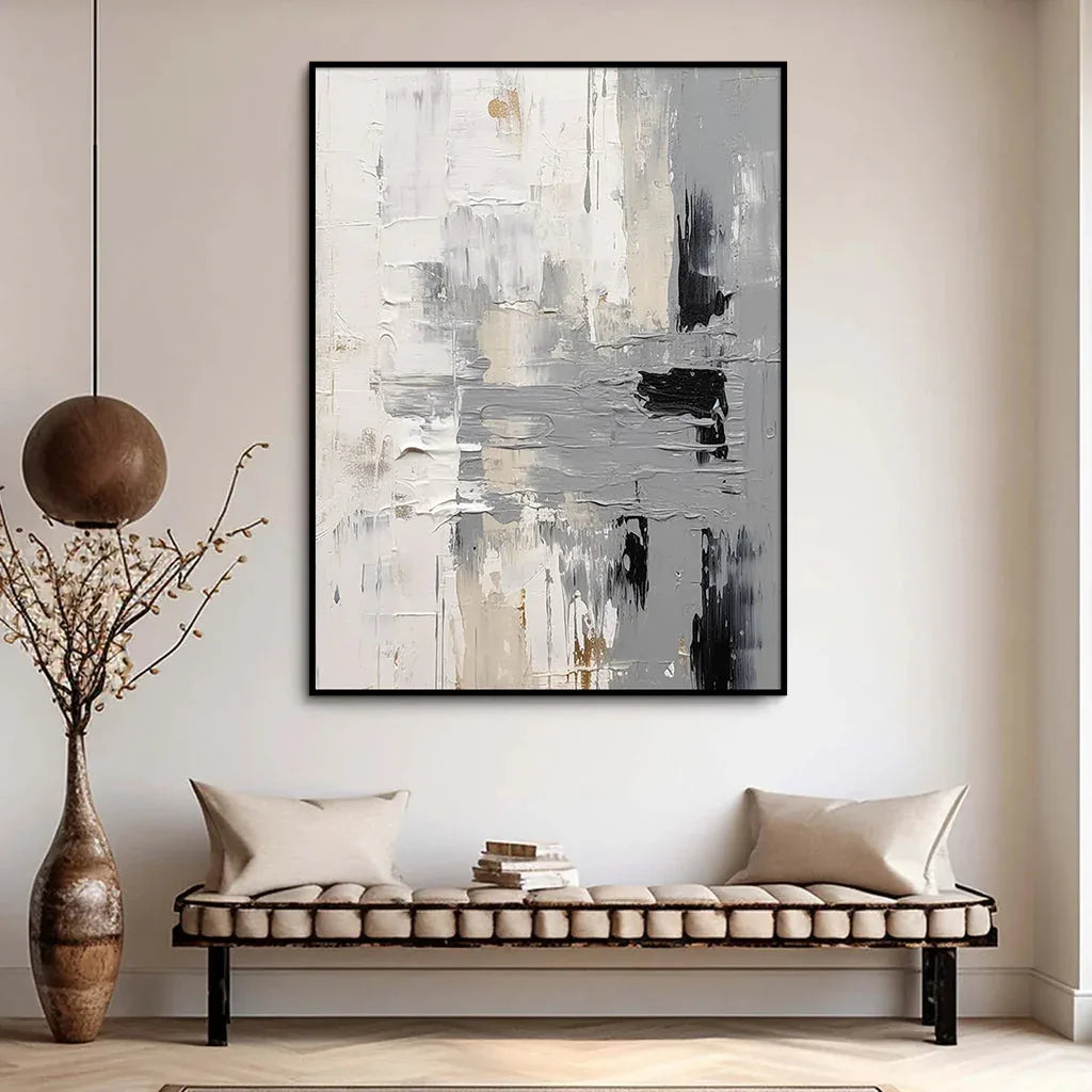 Ethereal Layers-Abstract Texture Oil Painting Wall Art for Modern Living Room or Bedroom Decoration