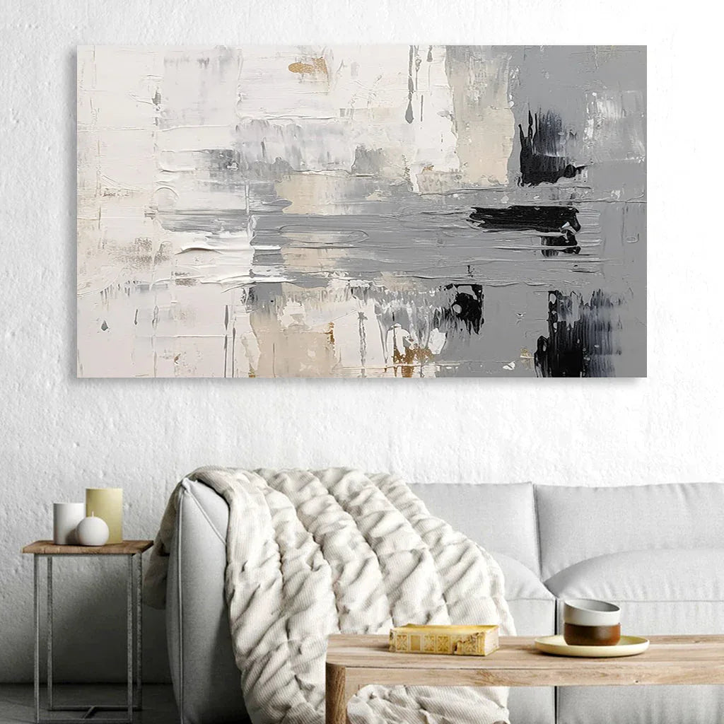 Serenity in Abstract-Hand-Painted Minimalist Abstract Texture Oil Painting Wall Art