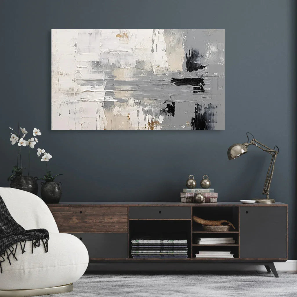 Serenity in Abstract-Hand-Painted Minimalist Abstract Texture Oil Painting Wall Art
