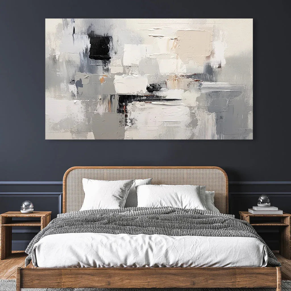 Muted Resonance-Hand-Painted Modern Abstract Thick-Painted Texture Wall Art