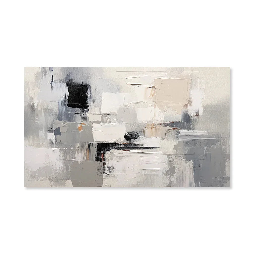 Muted Resonance-Hand-Painted Modern Abstract Thick-Painted Texture Wall Art