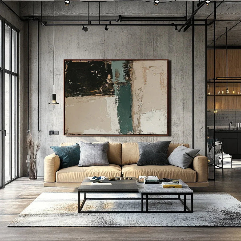 Emerald Tranquility-Vertical Abstract Color Block Staggered Wall Art