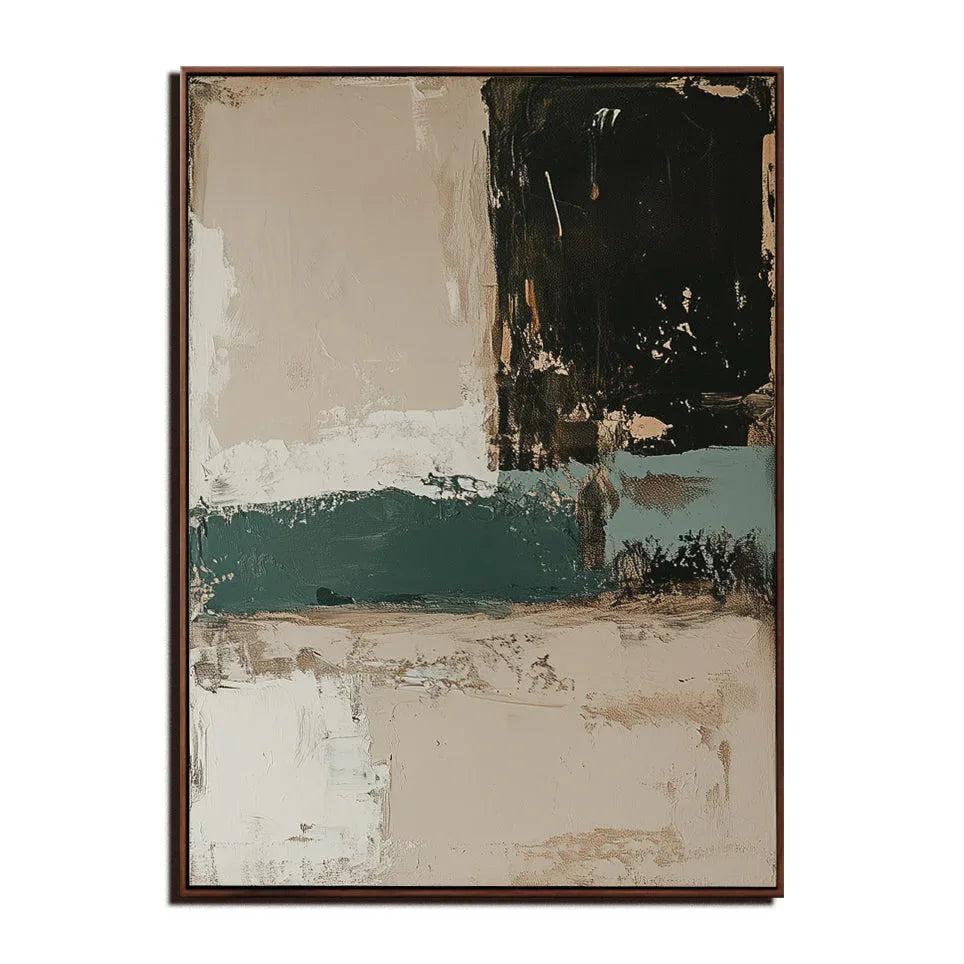 Emerald Tranquility-Vertical Abstract Color Block Staggered Wall Art