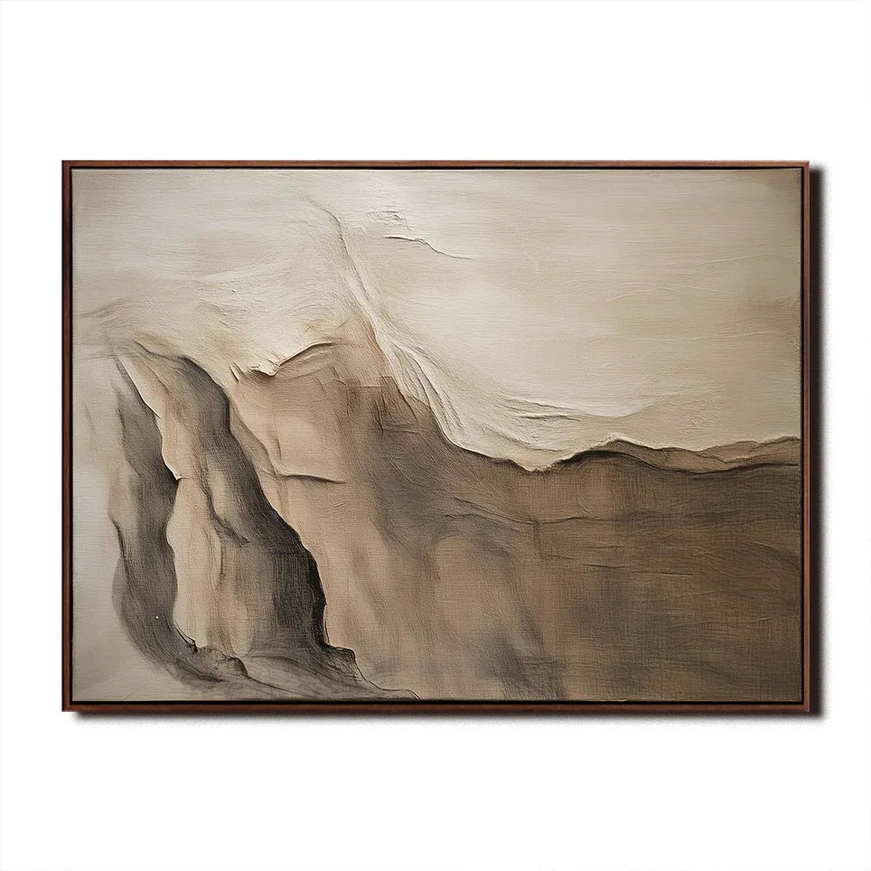 Earthbound Serenity-Hand-Painted Abstract Rock Stratum Fold and Wrinkle Texture Wall Art