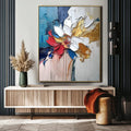 Blooming Essence in Gold-Abstract Wall Art #FL10051