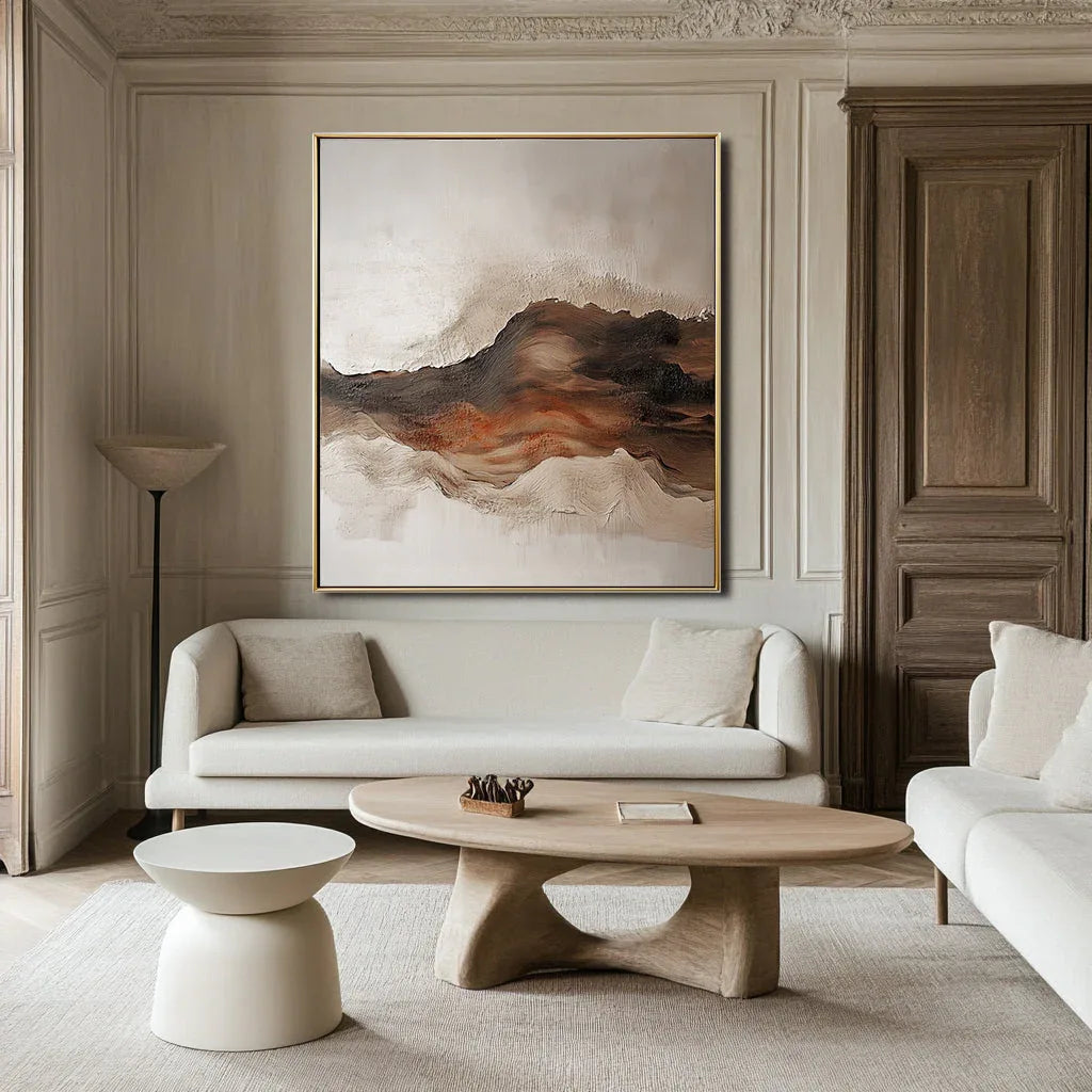 Earthbound Serenity-Hand-Painted Thick Mountain Texture Wall Art
