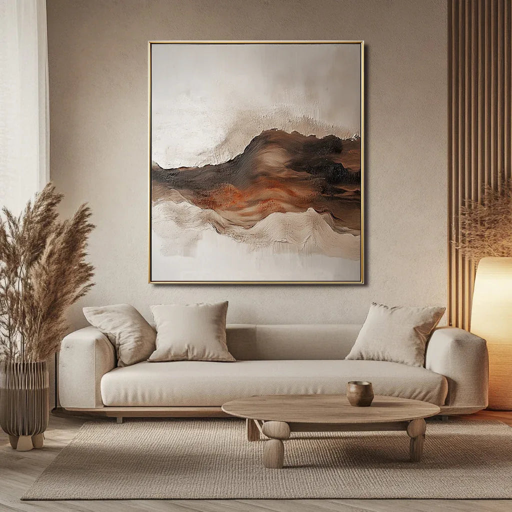 Earthbound Serenity-Hand-Painted Thick Mountain Texture Wall Art