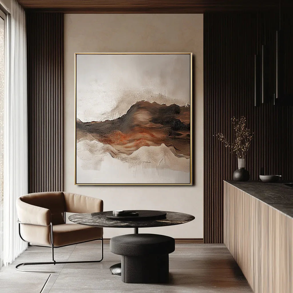 Earthbound Serenity-Hand-Painted Thick Mountain Texture Wall Art