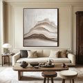 Misty Peaks-Modern Interior Design With Brown and White Mountain Texture Wall Art