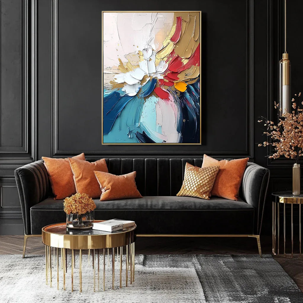 Abstract Bloom Fusion-The Abstract Texture Floral Wall Art #FL10052