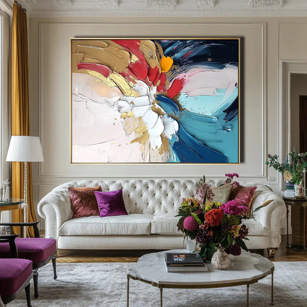 Abstract Bloom Fusion-The Abstract Texture Floral Wall Art #FL10052