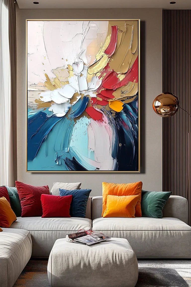 Abstract Bloom Fusion-The Abstract Texture Floral Wall Art #FL10052