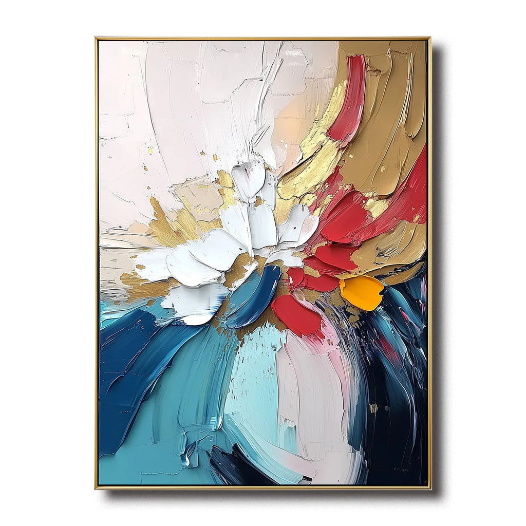 Abstract Bloom Fusion-The Abstract Texture Floral Wall Art #FL10052
