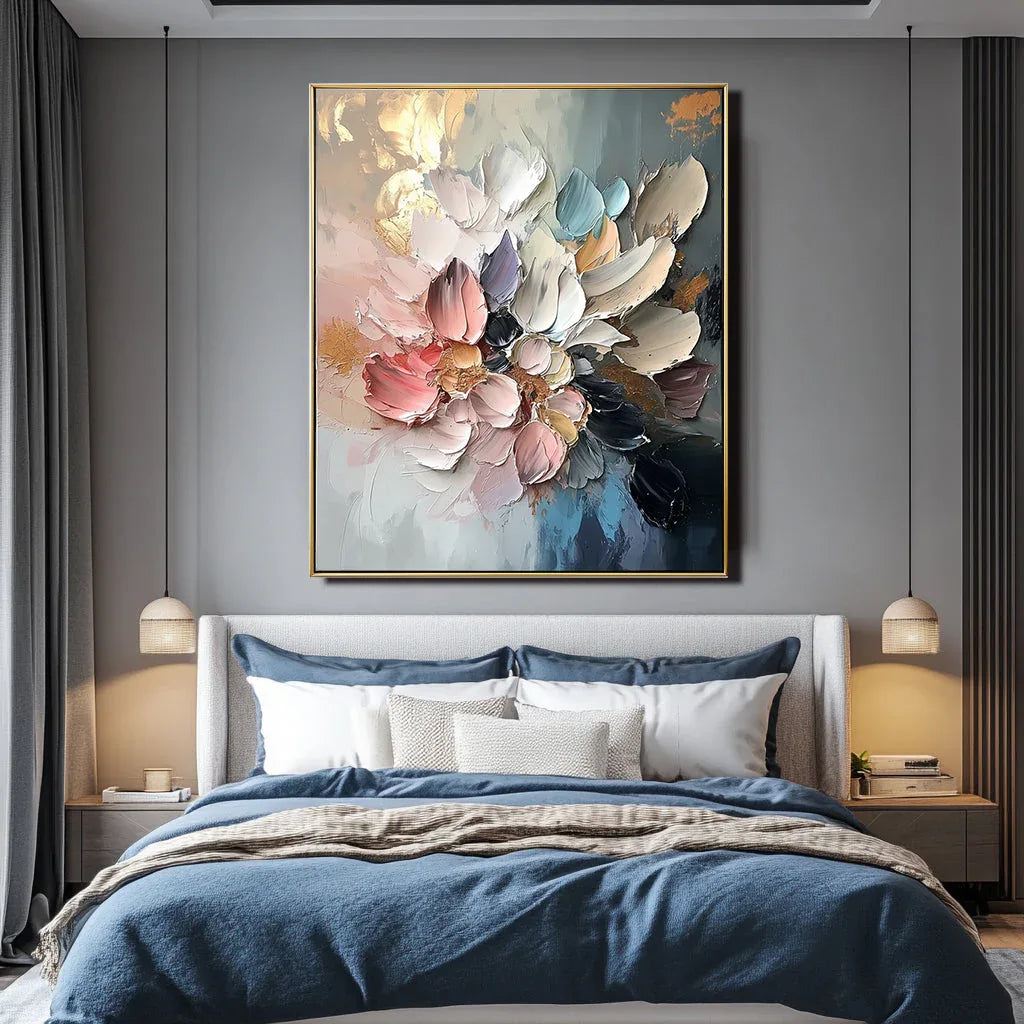 Floral Essence-Texture Colorful Flower Cluster Wall Art#FL10016