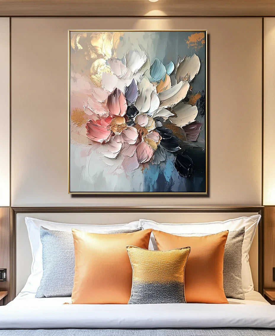 Floral Essence-Texture Colorful Flower Cluster Wall Art#FL10016