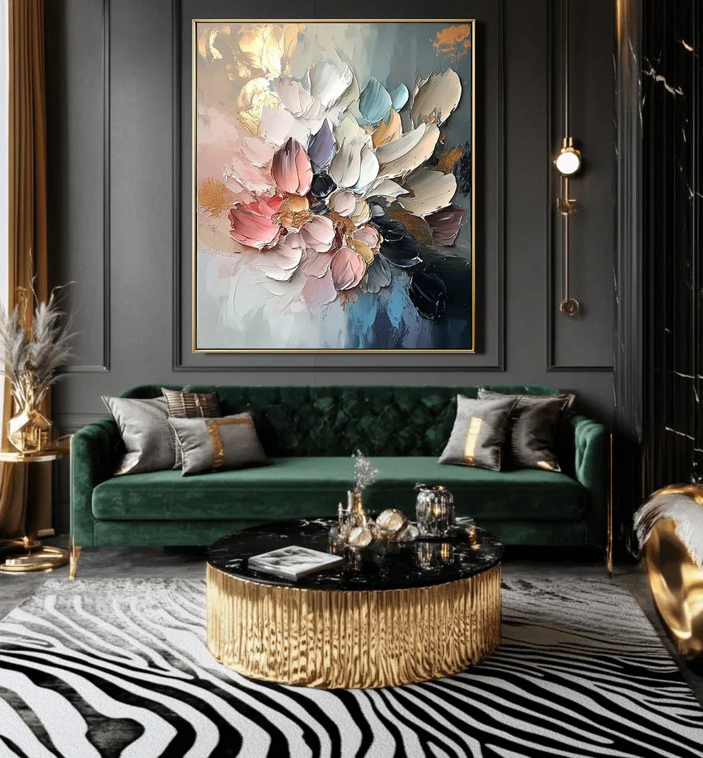 Floral Essence-Texture Colorful Flower Cluster Wall Art#FL10016