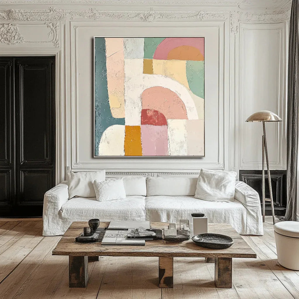 Arches of Serenity - Geometric Abstract Soft Color Block Texture Wall Art