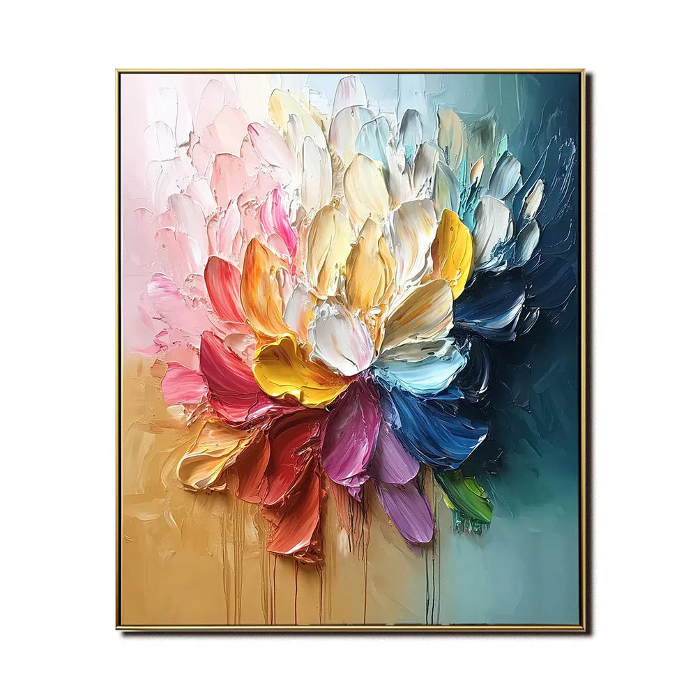 Radiant Bloom-Abstract Oil Painting With High Saturation Color#FL10087