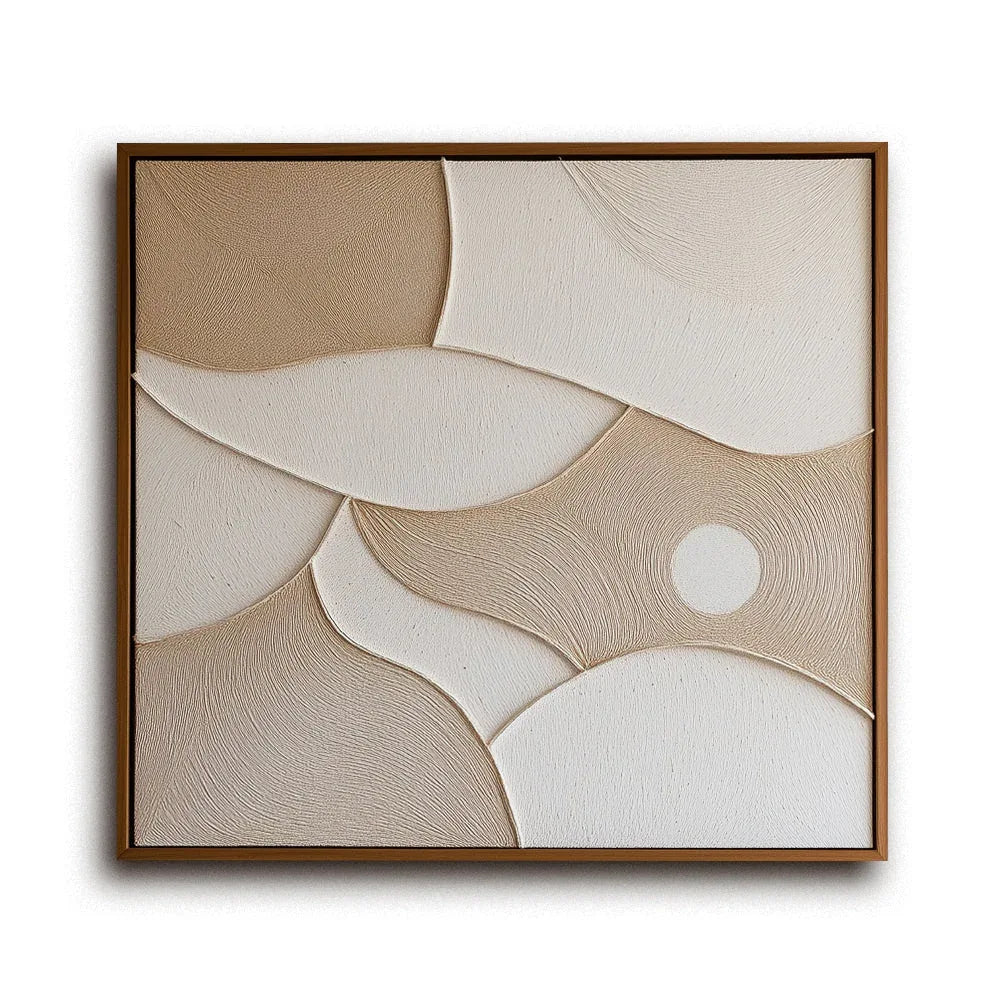 Serene Curves - 3D Minimalist Style Earth Color Geometric Texture Wall Art