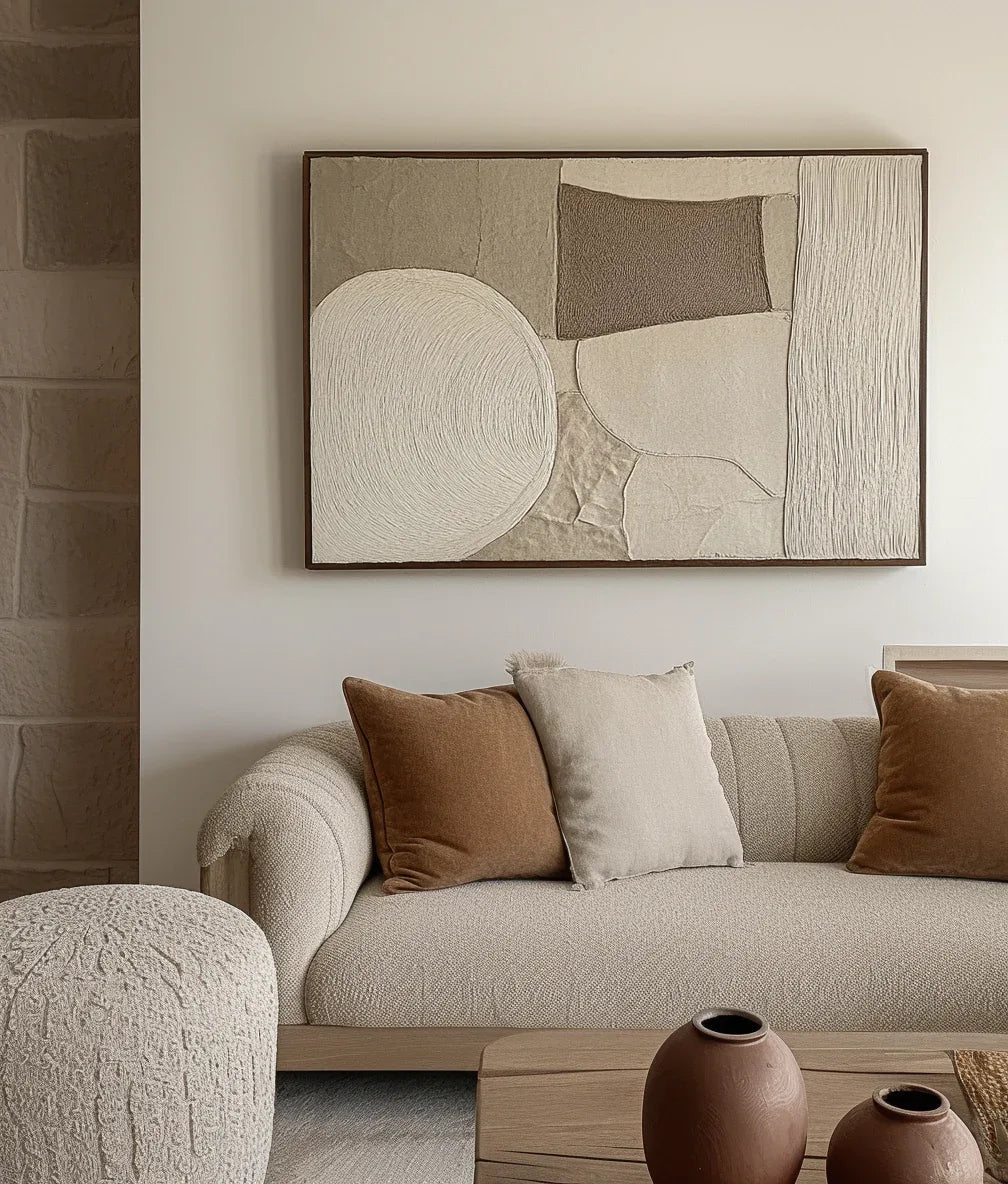 Earthy Balance-Modern Minimalist Earthy Geometric Patterned Wall Art