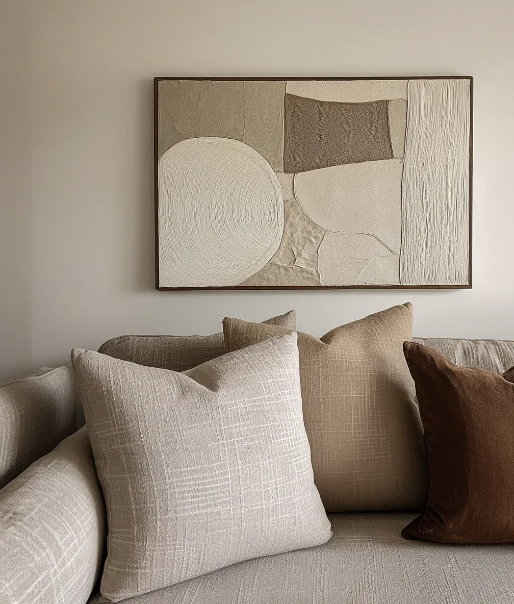 Earthy Balance-Modern Minimalist Earthy Geometric Patterned Wall Art