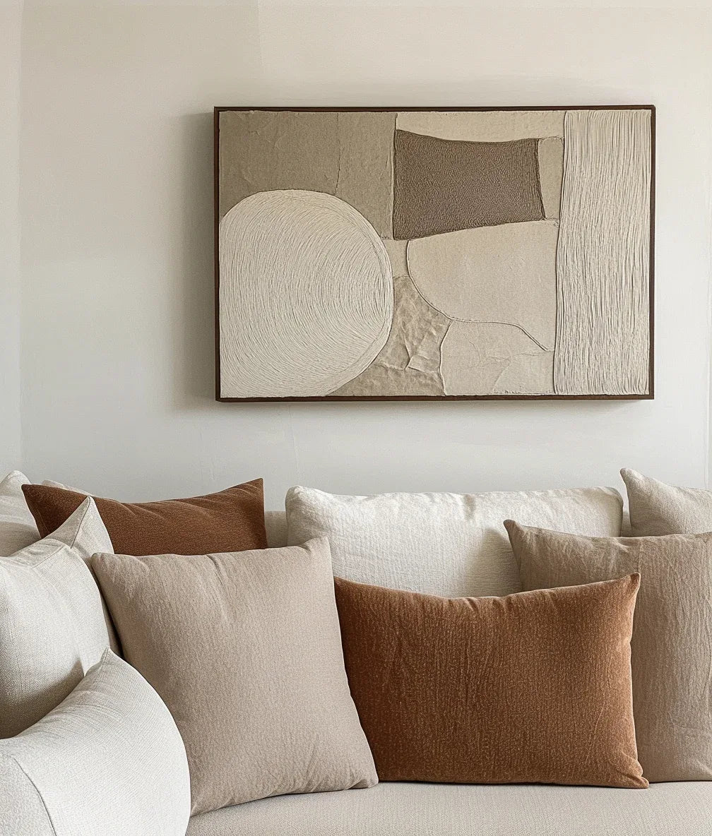 Earthy Balance-Modern Minimalist Earthy Geometric Patterned Wall Art