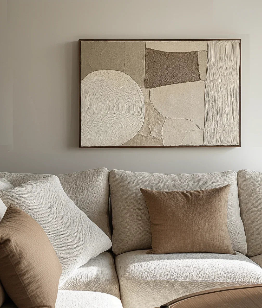 Earthy Balance-Modern Minimalist Earthy Geometric Patterned Wall Art