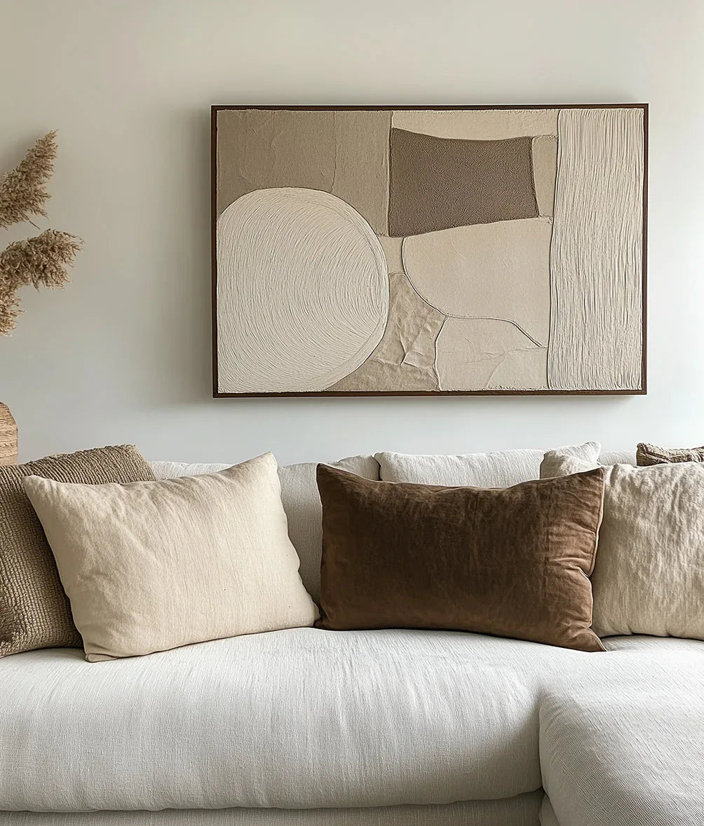 Earthy Balance-Modern Minimalist Earthy Geometric Patterned Wall Art