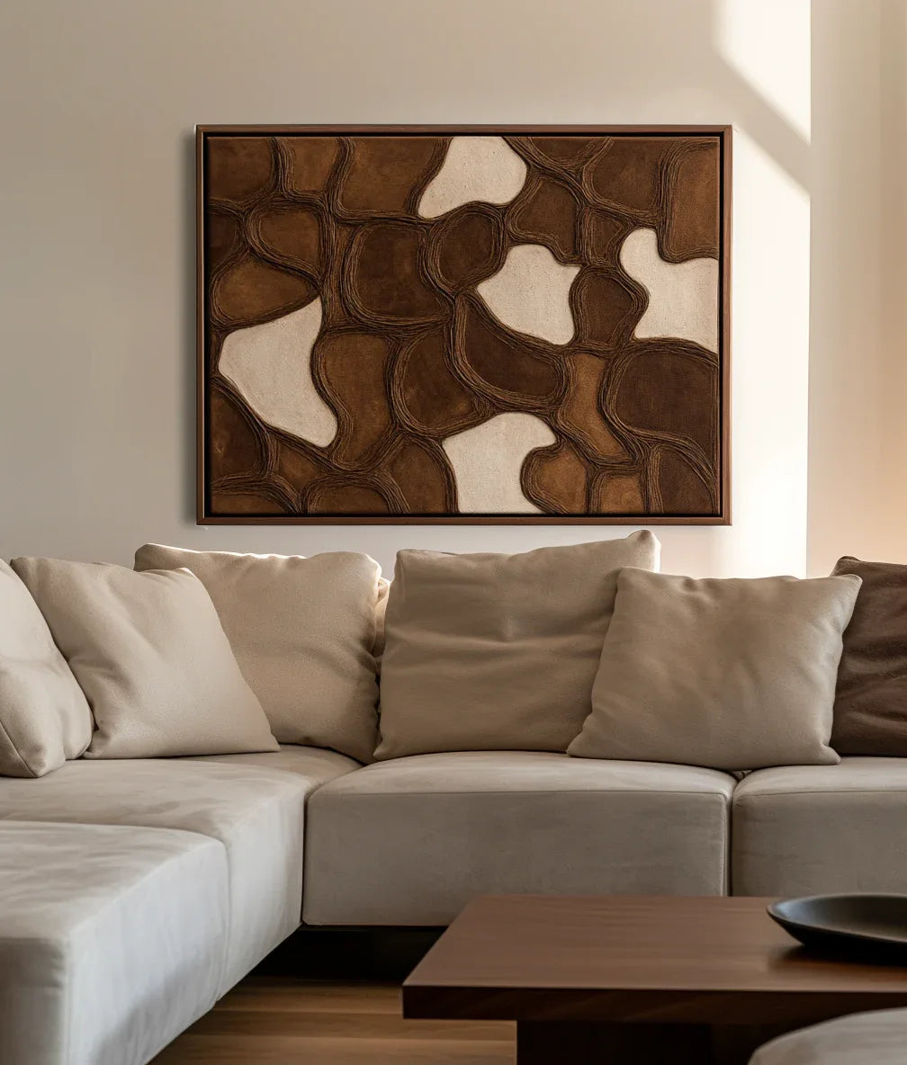 Earthen Veins Weave-Decoration With Three-Dimensional Irregular Block Abstract Wall Art