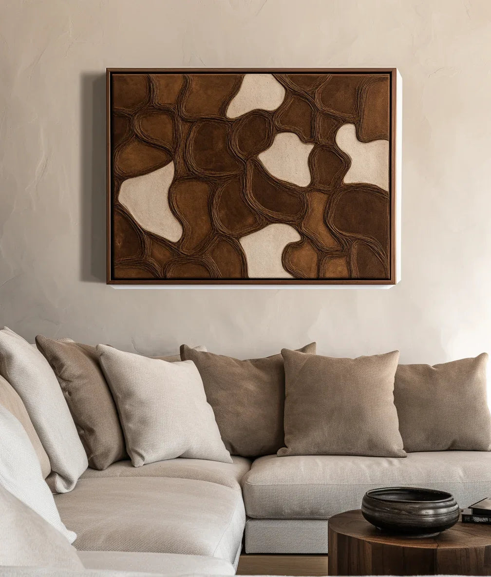 Earthen Veins Weave-Decoration With Three-Dimensional Irregular Block Abstract Wall Art