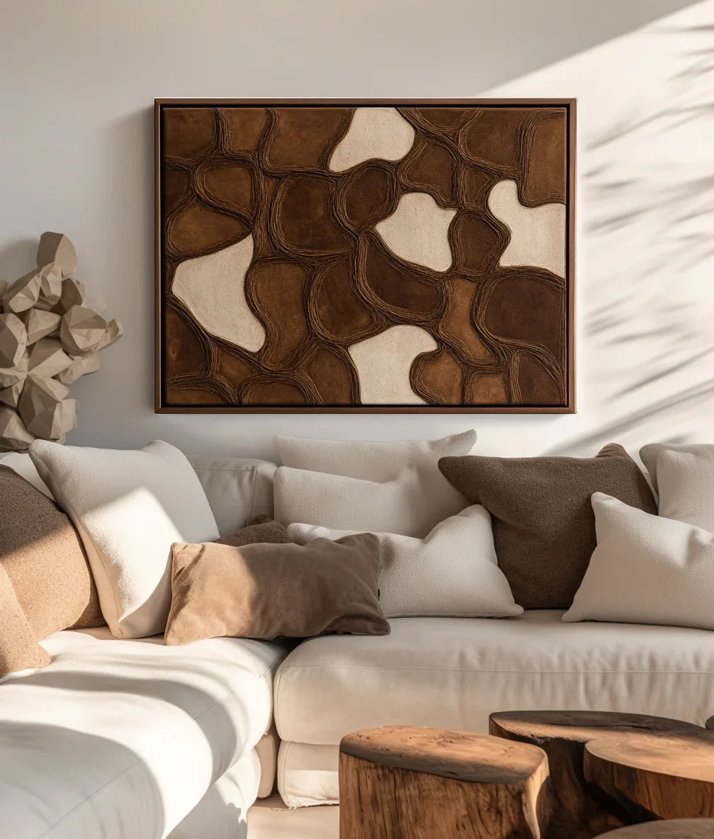 Earthen Veins Weave-Decoration With Three-Dimensional Irregular Block Abstract Wall Art