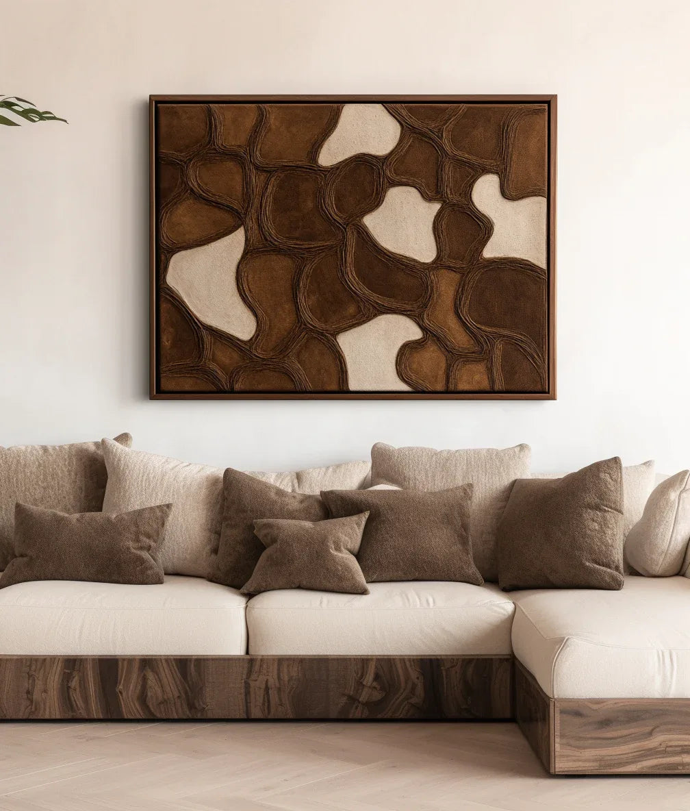 Earthen Veins Weave-Decoration With Three-Dimensional Irregular Block Abstract Wall Art